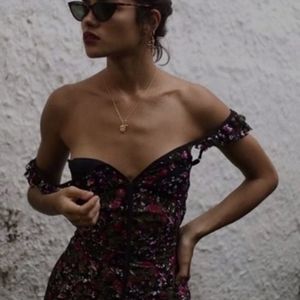 Rat and boa floral Esta dress xs